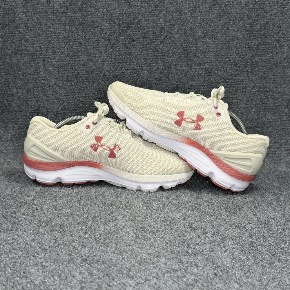 Under Armour Charged Gemini Running Shoes Mens 10 Off White Cinnamon Red Sneaker